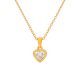 18K Gold Plated White Stone Heart Necklace